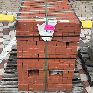 Clearance - Clay Pavers - Endicott - Lugged 4"x8" Straight Edge - Rose Blend