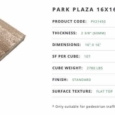 Park Plaza - 12"x12" - 60mm Paver by Tremron