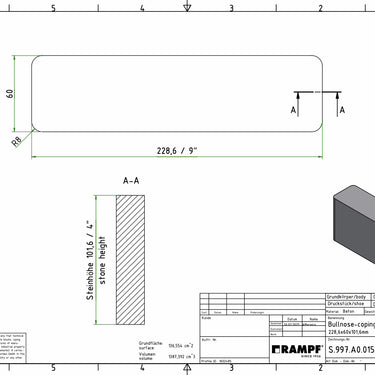 Contemporary Coping by Tremron - 60mm