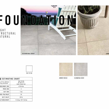 Clearance - Foundation - Porcelain Pavers - 24x24 - 2 CM - Amber Beige