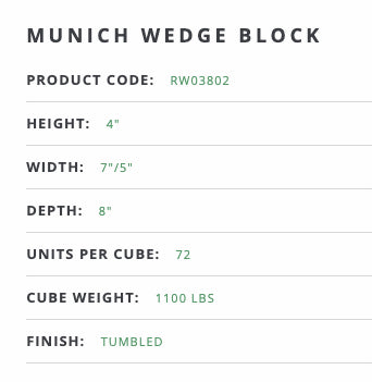 Munich - Full Block 8"x4"x12" by Tremron